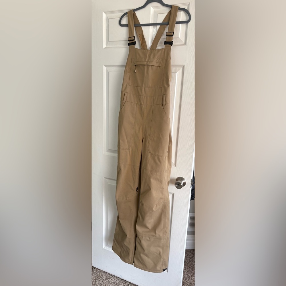 Women's Tan Burton Ski Bibs